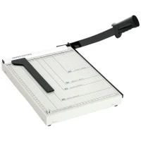 HOMCOM 12-Inch Professional Paper Trimmer Metal Base Guillotine Cutter Plate 12 Sheet Capacity Portable(m-2)