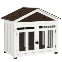 PawHut 40"L Wooden Dog House Outdoor Indoor for Small, Medium, Large Dogs, with Air Vents & Elevated Removable Floor(m-11)