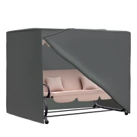 Outsunny Outdoor Patio Hammock Porch Swing Cover with UV, Water, & Dust Fighting Material, 81" x 49" x 65", Gray(m-1)