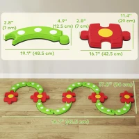 Qaba Kids Balance Beam Stepping Stones with Non-slip Surface for Kids 3-8, Build Coordination and Gross Motor Skills, Green(m-3)