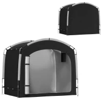 Outsunny Bike Storage Shed Tent, Portable and Waterproof with 210D Oxford Fabric and Carry Bag for 3-4 Bicycles, Black(m-11)