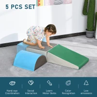 Soozier 5 Piece Climb and Crawl Activity Playset Soft Safe Foam for Toddler Learning Toy(m-7)