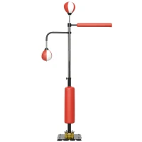Soozier Freestanding Boxing Punching Bag, Height Adjustable, with Reflex Bar, Speed Balls and Suction Cup Base, Multi(m-2)