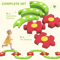 Qaba Kids Balance Beam Stepping Stones with Non-slip Surface for Kids 3-8, Build Coordination and Gross Motor Skills, Green(m-4)