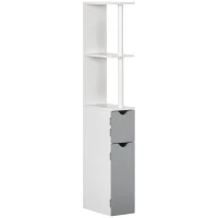 kleankin Bathroom Storage Cabinet with Open Shelves, Grey(m-1)