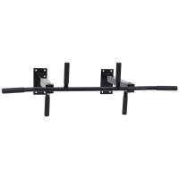 Soozier Ceiling Mounted Pull Up Bar Wall Mount Chin Up Bar Upper Body Strength Training Station Home Gym Black(m-2)