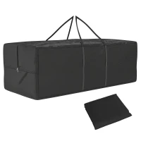 Outsunny 840L Outdoor Patio Cushion Storage Bag, UPF30+, Waterproof 600D Oxford Heavy Duty Furniture Storage Bag, Black(m-11)