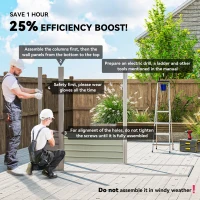 Outsunny 8 x 4FT Galvanized Garden Storage Shed, Metal Outdoor Shed with Double Doors and 2 Vents, Light Grey(m-4)