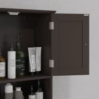 kleankin Medicine Cabinet, Bathroom Wall Cabinet with Shelf and Drawers for Hallway, Living Room, Brown(m-9)