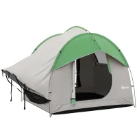 Outsunny 2000mm Waterproof SUV Tent, Car Tent with 3 Doors and Mesh Window, for 5-6 Person Camping Travel, Gray and Green(m-11)