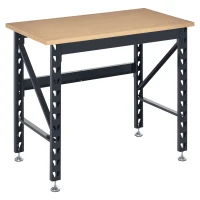 HOMCOM 45" Workbench, Solid Wood Tabletop Workstation, Work Table with Four Adjustable Foot Pads, Weight Capacity 1100 Lbs(m-2)