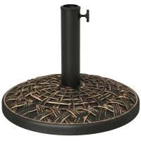 Outsunny 19" Patio Umbrella Base, 26 lbs Concrete Heavy Duty Umbrella Stand, Round Patio Umbrella Holder for 1.5"/1.9" Umbrella Poles for Outdoor, Lawn, Poolside, Bronze(m-11)