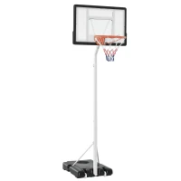 Soozier Portable Basketball Hoop, 7ft-8.5ft Height Adjustable Basketball System with Wheels & 32.3" Backboard for Youth Junior(m-2)