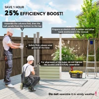 Outsunny 6 x 4FT Galvanized Garden Storage Shed, Metal Outdoor Shed with Double Doors and 2 Vents, Light Grey(m-4)