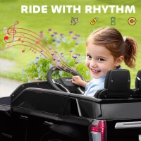 Aosom Licensed Chevrolet Tahoe Kids Ride on Car, 12V 7AH Toddler Electric Car with Parent Remote Control, 3 Speeds, Spring Suspension, LED Light, Horn, Music, Black(m-9)