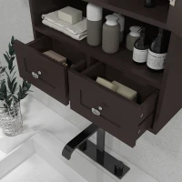 kleankin Medicine Cabinet, Bathroom Wall Cabinet with Shelf and Drawers for Hallway, Living Room, Brown(m-7)