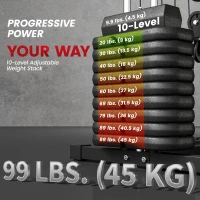 Soozier Multi-Exercise Home Gym Station with 99lbs Weight Stack, for for Back, Chest, Arms, Full Body Workout(m-5)