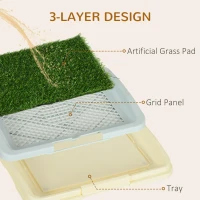 PawHut Puppy Training Pad, Indoor Portable Puppy Pad, with Artificial Grass, Grid, Panel, Tray, 18.3" x 13.4"(m-5)