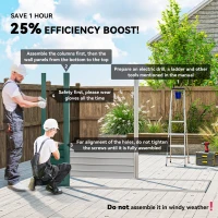 Outsunny 8 x 4FT Galvanized Garden Storage Shed, Metal Outdoor Shed with Double Doors and 2 Vents, Green(m-4)