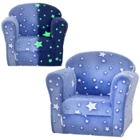 Qaba Kids Sofa with Glowing Star Design for 18-36 Months, Blue(m-11)