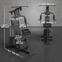 Soozier Multi-Exercise Home Gym Station with 99lbs Weight Stack, for for Back, Chest, Arms, Full Body Workout(m-3)