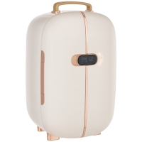 HOMCOM Portable Skincare Fridge with LED Display, 12L Mini Fridge for Beauty, Makeup and Cosmetics, Small Refrigerator Cooler for Bedroom, Home Office, Desktop, White