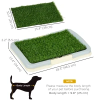 PawHut Puppy Training Pad, Indoor Portable Puppy Pad, with Artificial Grass, Grid, Panel, Tray, 18.3" x 13.4"(m-3)