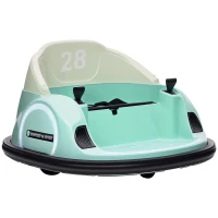 Qaba 12V Electric Ride on Bumper Car for Kids 1.5-5 Years Old, Baby Bumper Car with Remote Control, Green(m-11)