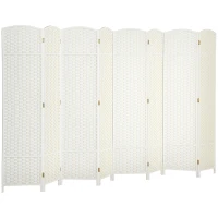 HOMCOM Folding Room Divider Screen 8 Panel 5.6 ' Tall Privacy Screen Freestanding Room Partition for Home Office, White(m-11)