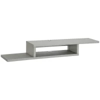 HOMCOM Wall Mounted Media Console, Floating TV Stand, Entertainment Center Unit, Grey(m-1)