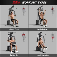Soozier Home Gym Equipment, Multifunction Workout Machine with 99lbs Weight Stack for Back, Chest, Arm, Legs, and Full Body Workout(m-4)