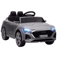 Qaba Audi Q8 e-tron Sportback Licensed 12V Battery Powered Kids Electric Car w/ Spring Suspension, Soft Start, Gray(m-11)