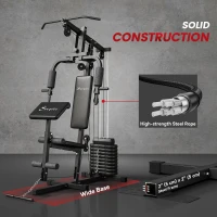 Soozier Multi-Exercise Home Gym Station with 99lbs Weight Stack, for for Back, Chest, Arms, Full Body Workout(m-6)