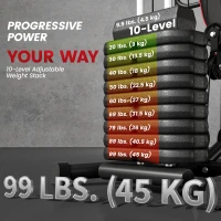 Soozier Home Gym, Multifunction Gym Equipment with 100Lbs Weight Stack for Back, Chest, Arm, Leg and Full Body Workout(m-5)