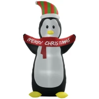 HOMCOM 8'  Christmas Inflatable Penguin LED Lights Indoor Outdoor Decoration(m-2)