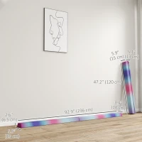 Soozier 7.7ft Folding Balance Beam, Gymnastics Equipment with Anti-Slip Bottom for Kids Home Training, Multicolour(m-3)