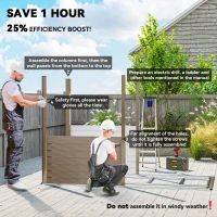 Outsunny 4.6' x 9' Outdoor Storage Shed, Lean to Metal Shed with Foundation Kit, Lockable Doors and Gloves for Patio, Lawn, Brown(m-4)