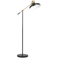 HOMCOM Adjustable Floor Lamps for Living Room, Standing Lamp for Bedroom with Balance Arm, Tall Black and Gold Lamp(m-1)