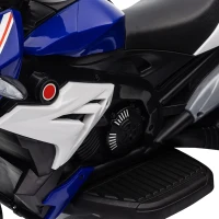 Qaba Kids Electric Motorcycle Ride-On Toy with 3 Wheels, Music, Horn, Lights, Blue(m-9)