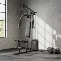 Soozier Home Gym Equipment, Multifunction Workout Machine with 99lbs Weight Stack for Back, Chest, Arm, Legs, and Full Body Workout(m-10)