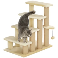 PawHut Cat Tree, Cat Tower Cat Stair Steps with Scratching Post, Hanging Play Ball for High Bed, Sofa, Indoor / Outdoor(m-11)