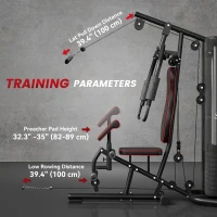 Soozier Home Gym, Multifunction Gym Equipment with 100Lbs Weight Stack for Back, Chest, Arm, Leg and Full Body Workout(m-7)