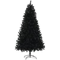 HOMCOM 9ft Unlit Artificial Black Christmas Tree, Holiday Décor with 2132 Branch Tips, Auto Open and Steel Base(m-11)
