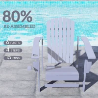 Outsunny Classic Adirondack Chair Muskoka Chair, Garden Deck Chair with Cup Holder for Patio, Indoor, Backyard, Grey(m-5)