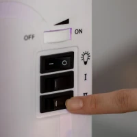 HOMCOM 18" Electric Fireplace Stove, Freestanding Fireplace Heater with Realistic LED Flame, Adjustable Temperature, Overheat Protection, 750W/1500W, White(m-8)