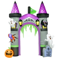 Outsunny 12ft Large Inflatable Halloween Archway with Ghost, Pumpkin, Spider and Bat(m-11)