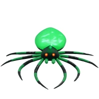 HOMCOM 6' Halloween LED Yard Decor Crawling Spider, Blow Up Inflatable Outdoor Decoration for Garden, Waterproof(m-11)