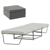HOMCOM 2 In 1 Folding Sofa Bed Home Lounge Cot Guest Hideaway Sleeper Ottoman w/ Thick Padded Sponge & Storage Box(m-2)
