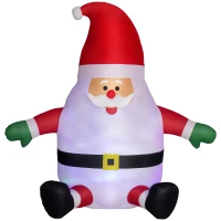 Outsunny 6' Blow-Up Outdoor Yard Display, Inflatable Christmas Santa Claus with Rotating Magic Ball Light for Garden Party(m-11)