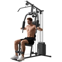 Soozier Home Gym Equipment, Multifunction Workout Machine with 99lbs Weight Stack for Back, Chest, Arm, Legs, and Full Body Workout(m-2)